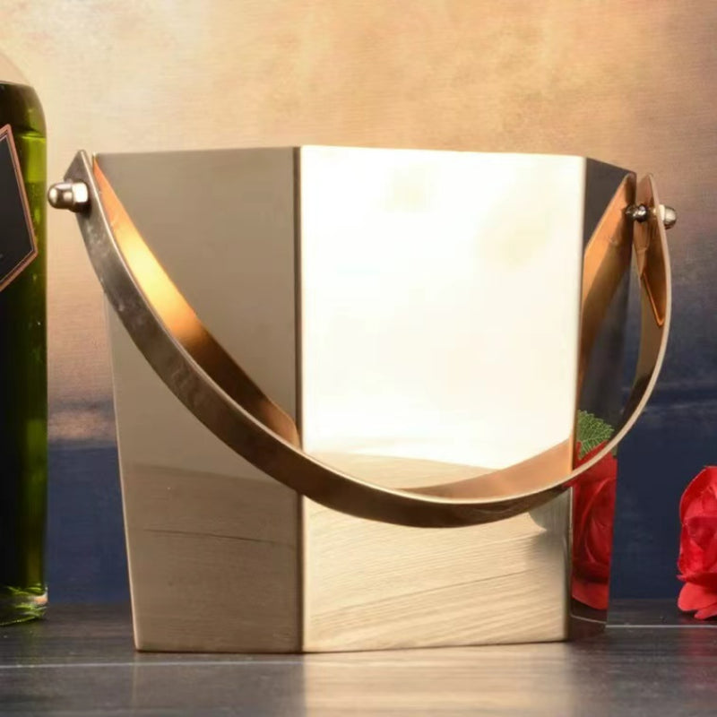New Design Stainless Steel Ice Bucket with Handle for Beer