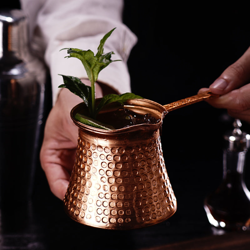 Hand Made Turkish Coffee Pot, Copper Turkish and Arabic Cocktail Glasses