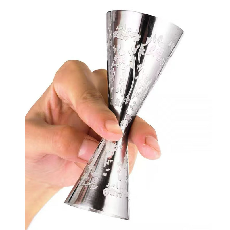 Elegant Design Measuring Cup Double Jigger Leaf Carved Jigger