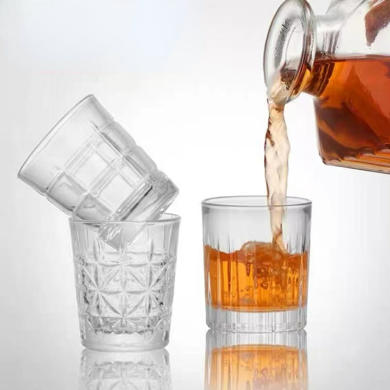 Japanese Style Shot Glasses Clearly Texture Whiskey Glass Cup for Bar