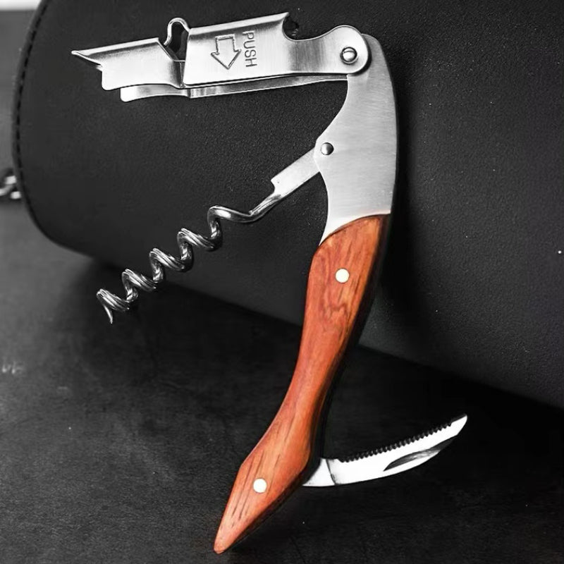 Custom Stainless Steel Wine Opener Wine Bottle Opener Boomerang Folding Waiters Opener