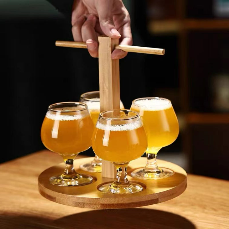 Craft Beer Mug Commercial Round Wooden Cup Holder