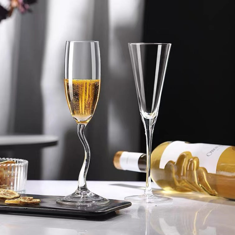 European style Lead-free Crystal Glass Grace Tulip Glass Goblets Red Wine Glass Creative Champagne Glasses