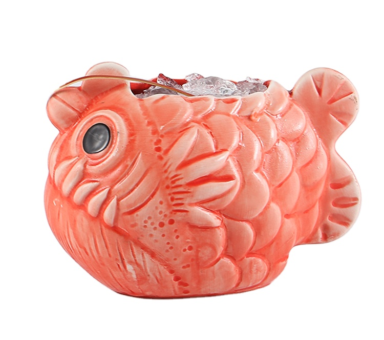 Piranha Rough Pottery Cup Creative Personality Ceramic Cup Bar Cocktail Cup Cute Lantern Fish Wine Cup
