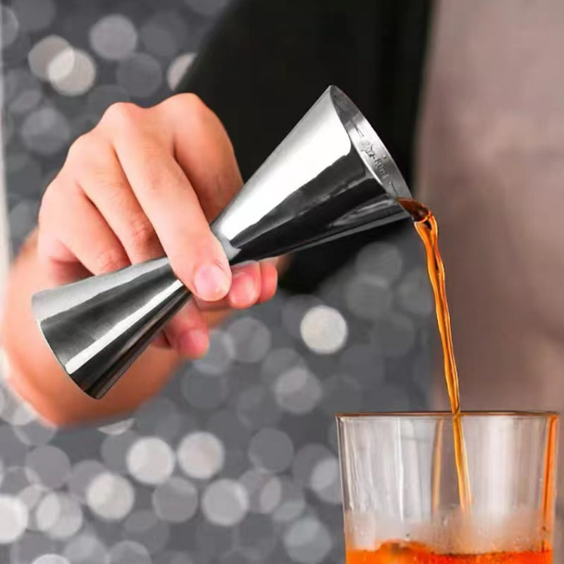 Hot-Selling 304 Stainless Steel Jigger Japanese Gold Ring Wine Measuring Ounce Cup Scale Bartending Measuring Cup
