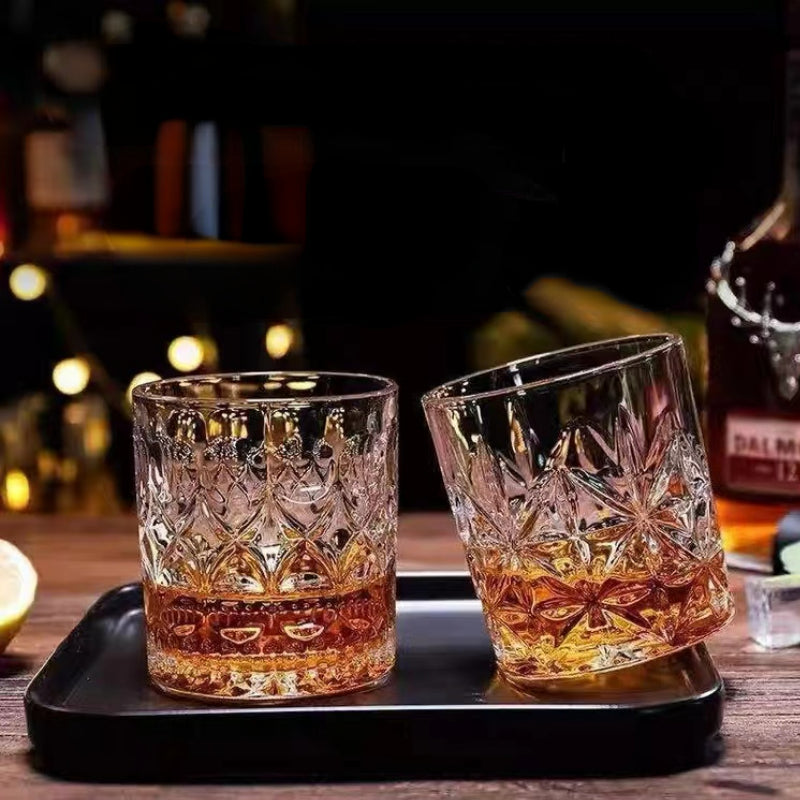 New Pattern Design 310ml Hot-selling Crystal Engraved Liquor Drinking Whiskey Drinking Glass Cups