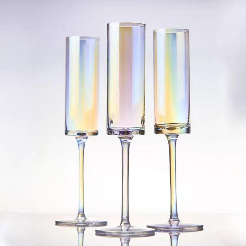 Pearly Iridescent Tinge Champagne Glasses Crystal Cup Champagne Wine Glasses