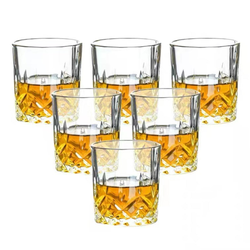 Customized 340ML Old Fashion Square Crystal Stemless Drinking Wineglass Shot Wine Whisky Glasses Cup