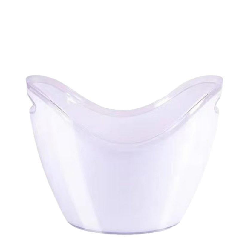 6 Color Optional Bucket Customizable Logo White Acrylic Ice Bucket with Handles Beer Plastic Ice Buckets for Party