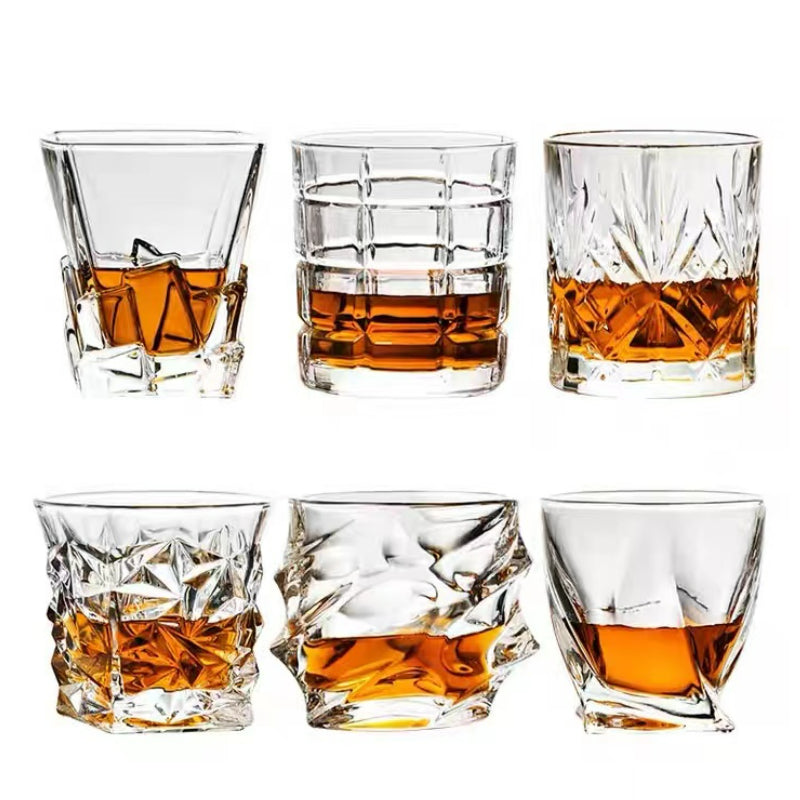 Whiskey Glasses Lead Free Crystal Set Unique Tumblers for Liquor Perfect as A Wine Glass Gift