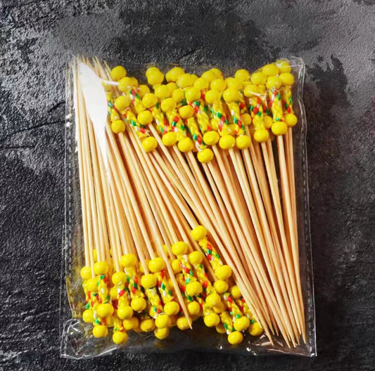 Disposable Fruit Stick Bamboo Stick Flower Stick Creative Art Toothpick Cocktail