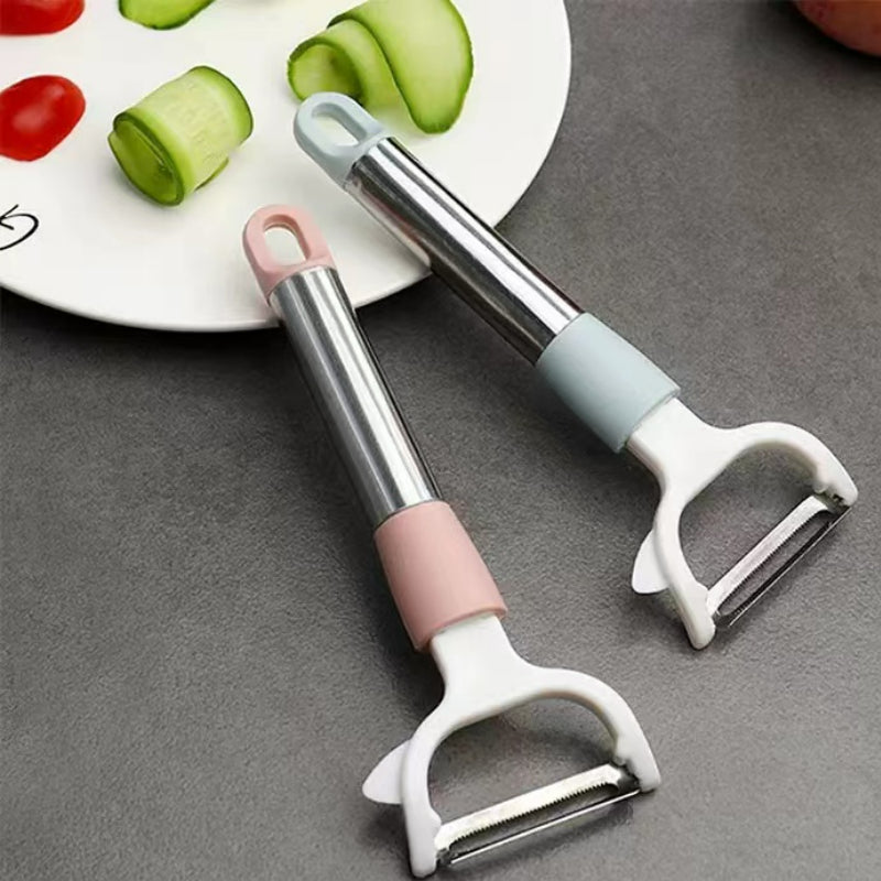 Household Kitchen Multifunctional Peeler Stainless Steel Peeler Fruit and Potato Peeler with Long Handle