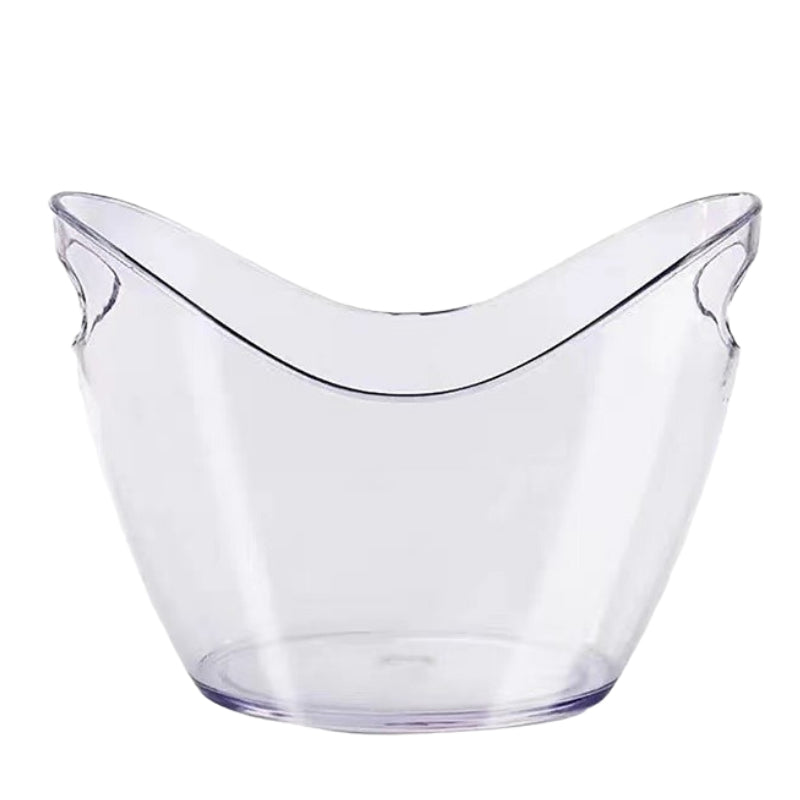 6 Color Optional Bucket Customizable Logo White Acrylic Ice Bucket with Handles Beer Plastic Ice Buckets for Party