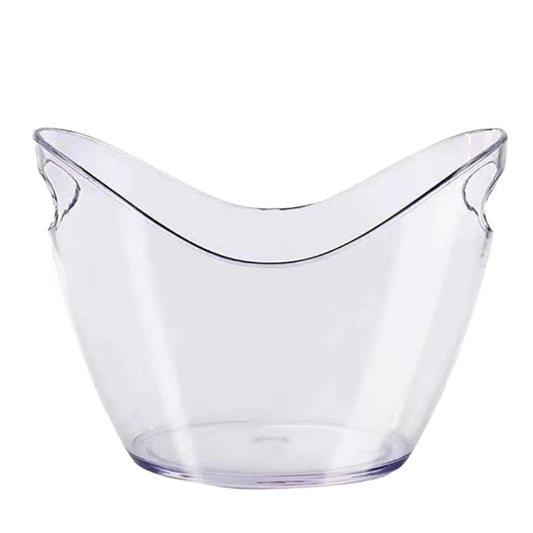 6 Color Optional Bucket Customizable Logo White Acrylic Ice Bucket with Handles Beer Plastic Ice Buckets for Party