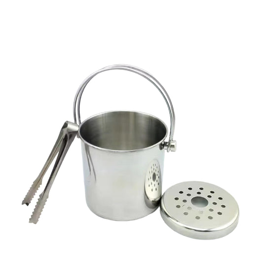 Bar and Wine Ice Bucket Portable Stainless Steel Ice Bucket Container Champagne Bucket with Handle for Home Bar