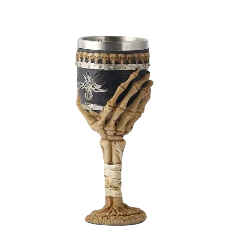 Creative Skull TIKI Glass Red Wine Glass Goblet Stainless Steel Cocktail Glass 3D Three-Dimensional Champagne Glass Bar Dedicated