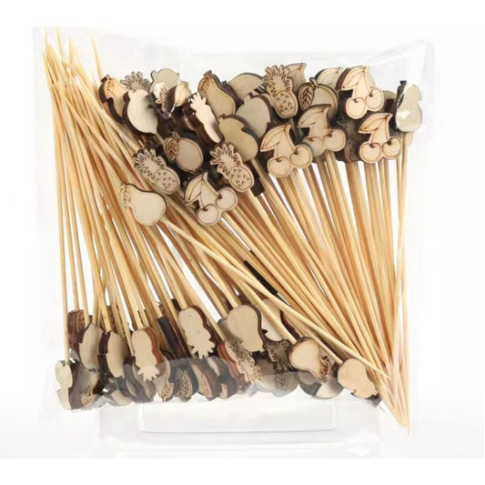 Flower Stick Cocktail Decoration Wine Stick Disposable Fruit Stick Ktv Fruit Stick Creative Bamboo Stick