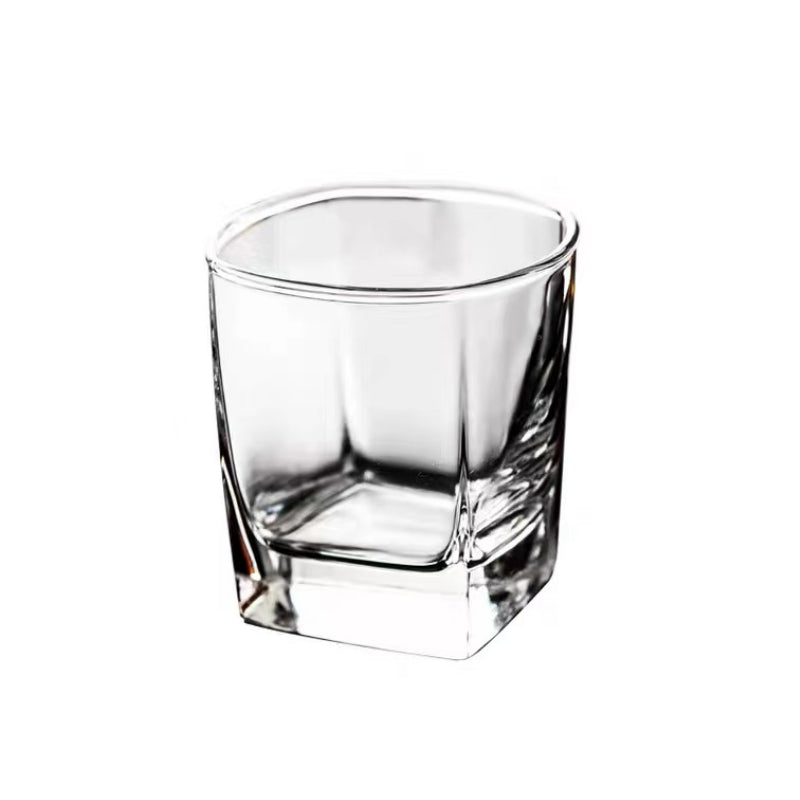Unique Modern Rocks Lead Free Crystal Whiskey Glasses 300ml Square Whisky Shot Glass Cup Wine Beer Glass for Bar