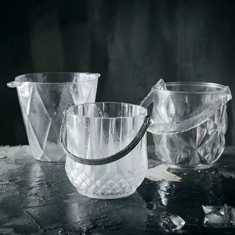 Wholesale Party Bar Transparent Plastic Ice Bucket Cold Wine Special Ice Bucket Portable Plastic Wine Ice Bucket