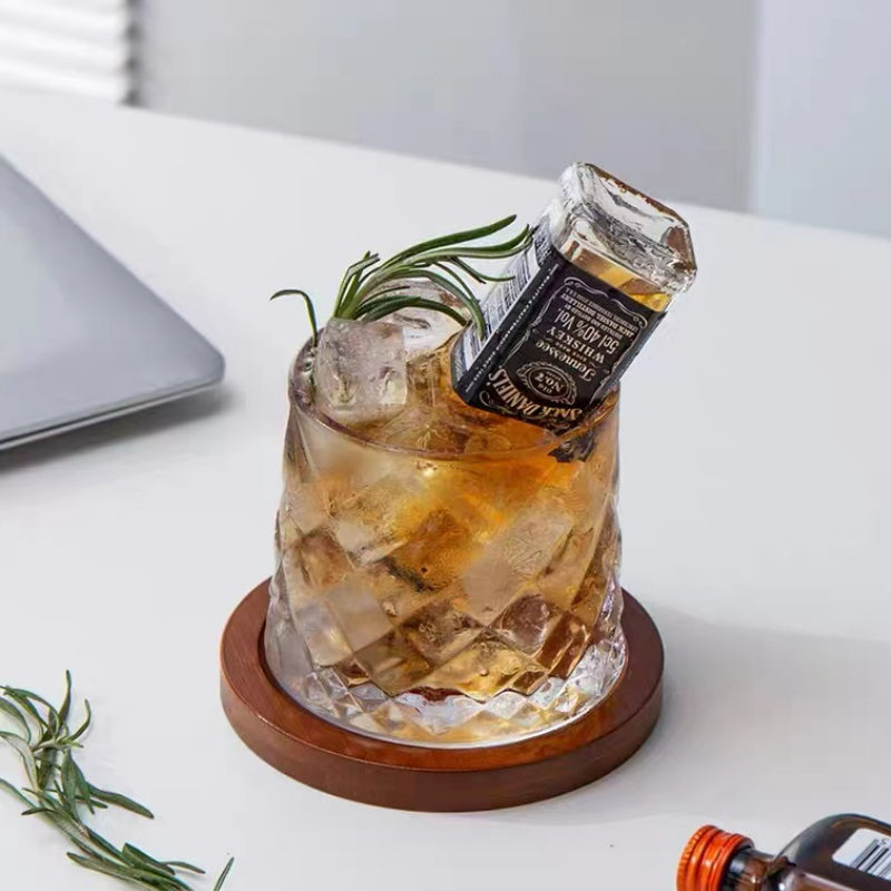 250ML-Creative Crystal Thickened Personality Classical Revolving Glass Nordic Whisky Glass Foreign Wine Glass