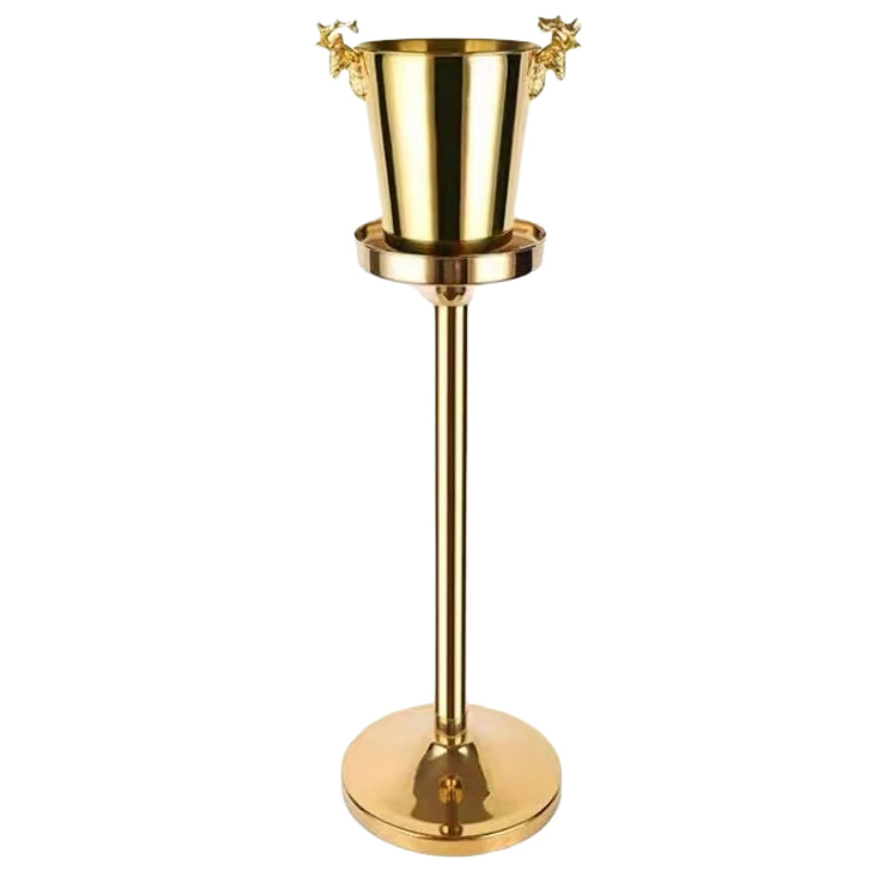 Drink Ice Bucket Stainless Steel Deer Head Ice Bucket Beer Wine Beverage Champagne  Gold Ice Bucket with Stand