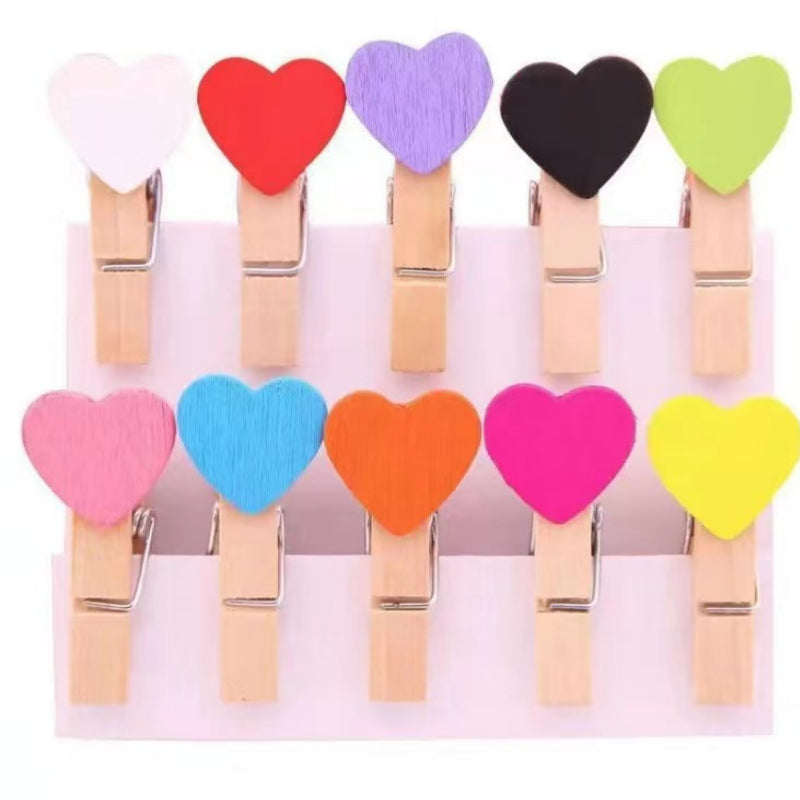 Color Love-Cocktail Garnish, Decorative Clip, Photo Clip, Wooden Clip