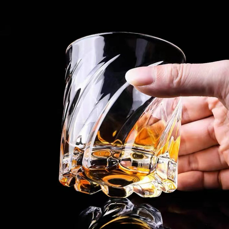 Unique Drinking Wine Glass Cup Whisky Glass Cup Striped Engraved Rock Glasses Whiskey Cup