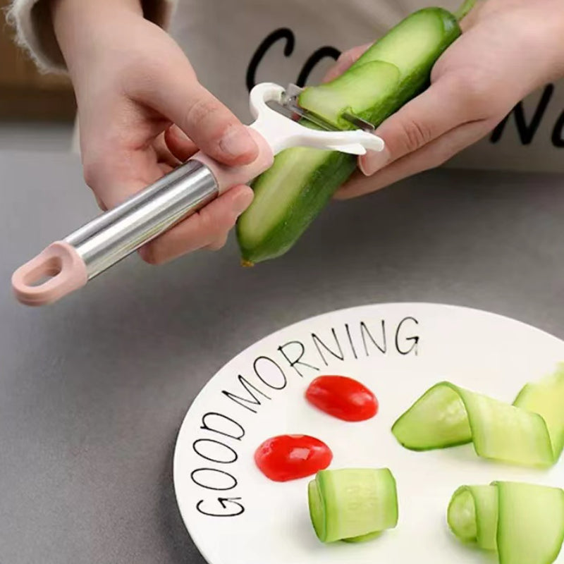 Household Kitchen Multifunctional Peeler Stainless Steel Peeler Fruit and Potato Peeler with Long Handle
