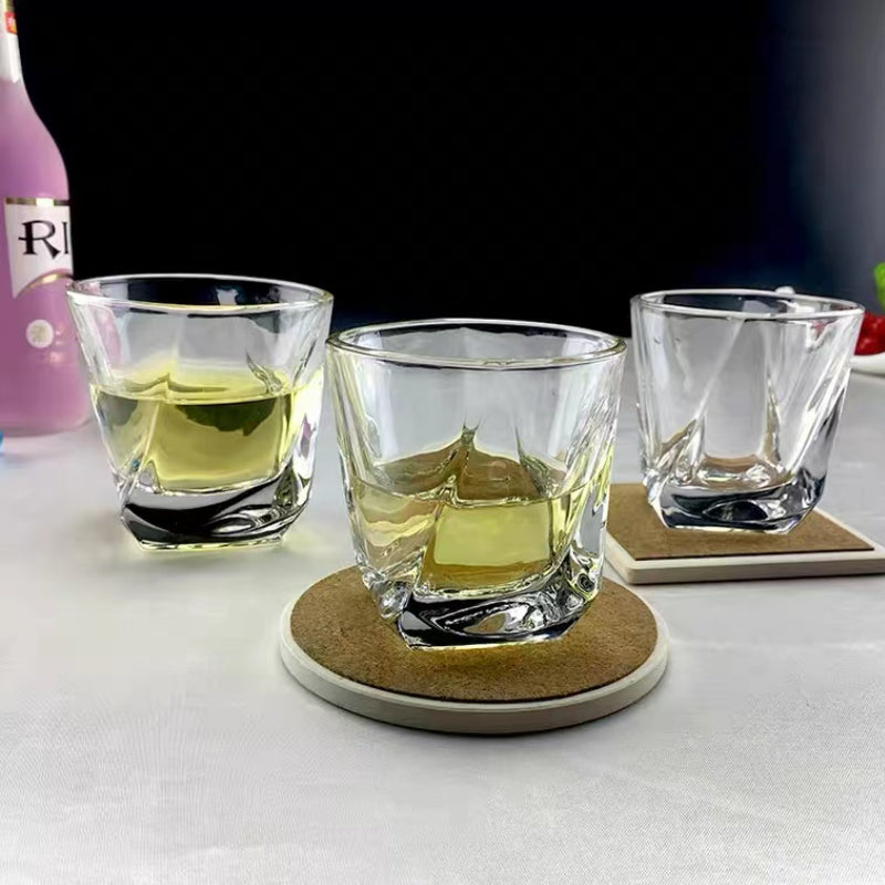 230ML Customized Luxury Lead Free Crystal Heavy Base Square Whiskey Glass