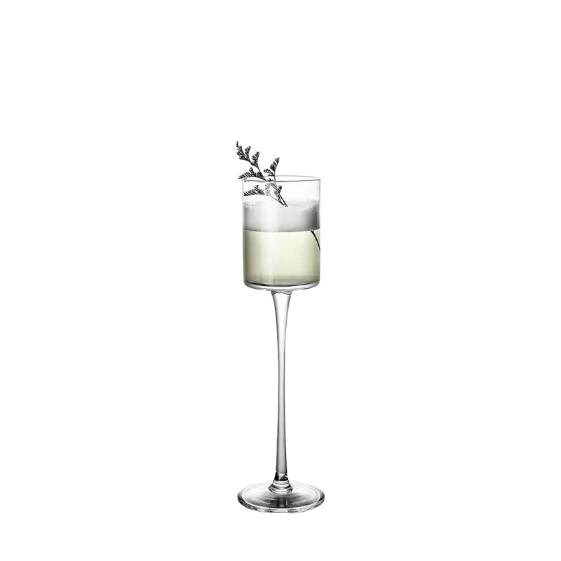 Handmade Lead-free Cylinder Glass Goblets 130ml Crystal Red Wine Glasses