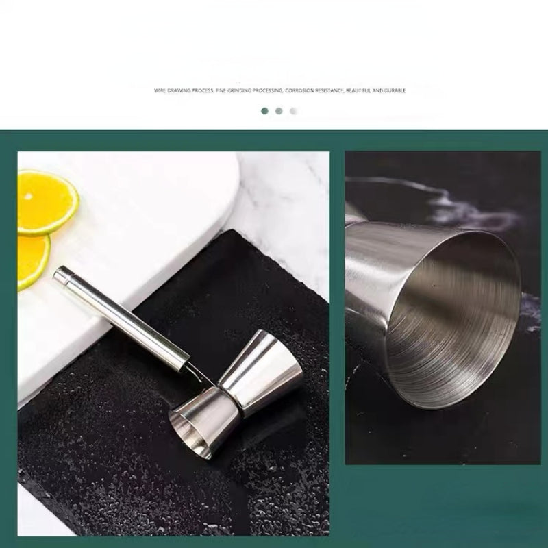 Professional Bar Tools Stainless Steel Japanese Style Jigger Double Measuring Cup Rose Gold, Silver Cocktail Bar Jigger