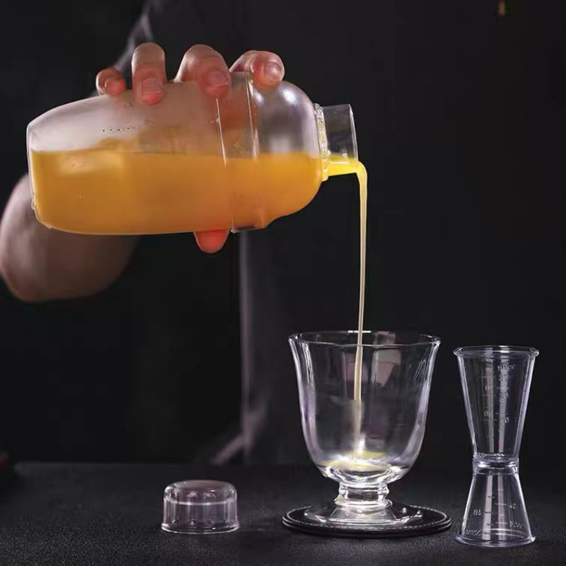 Bar Bartending Tool Transparent with Scale PC Resin Plastic Cocktail Shaker