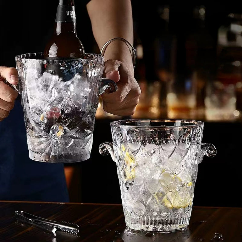 Glass Binaural Sunflower Ice Bucket for Bar