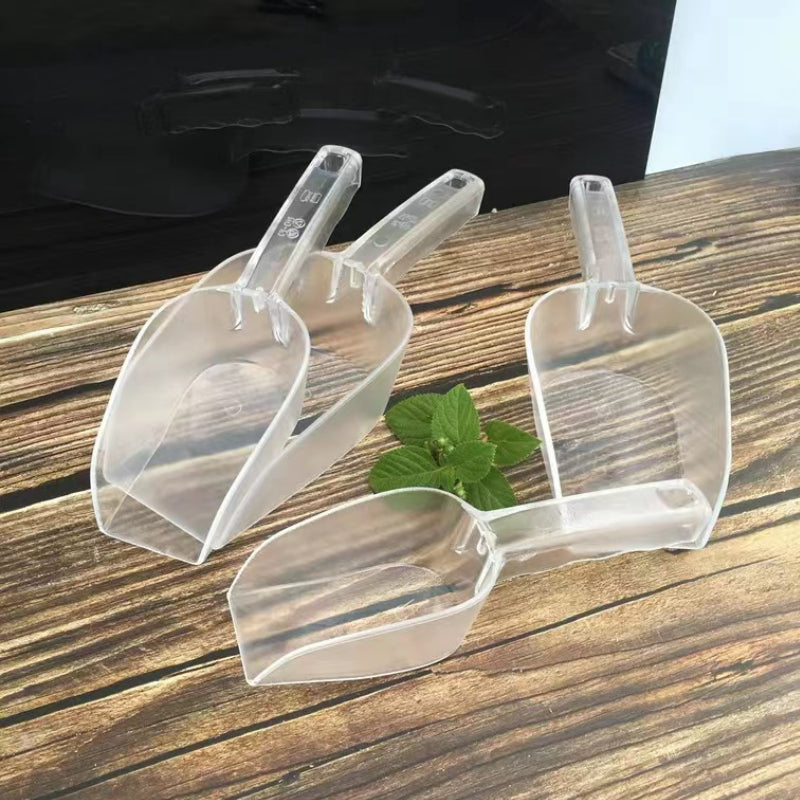 Plastic Transparent Ice Scoop Rice Spoon PC Material Ice Scraper Large Size for Supermarket and Bar