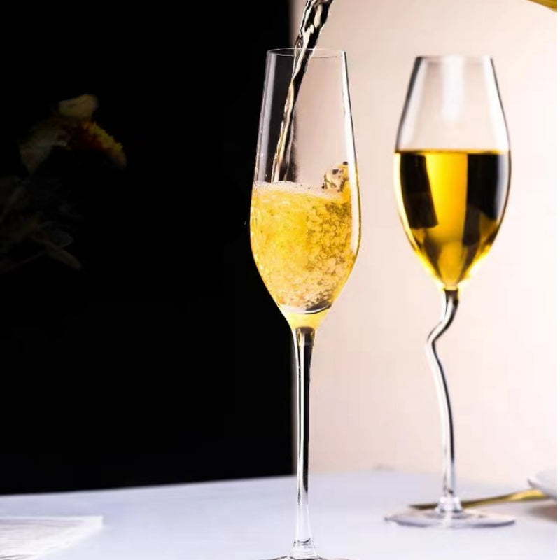 European style Lead-free Crystal Glass Grace Tulip Glass Goblets Red Wine Glass Creative Champagne Glasses