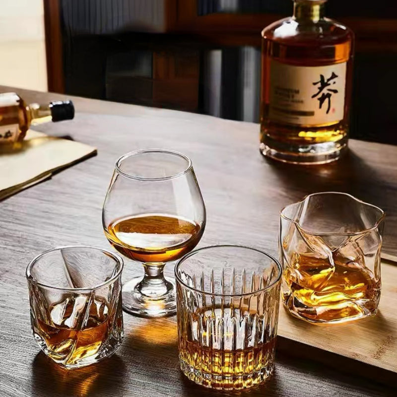 Popular Style Creative Beer Whiskey Glass Crystal Glass Cup Special-Shaped Cup Twisted Glasses Cup for Men Gift