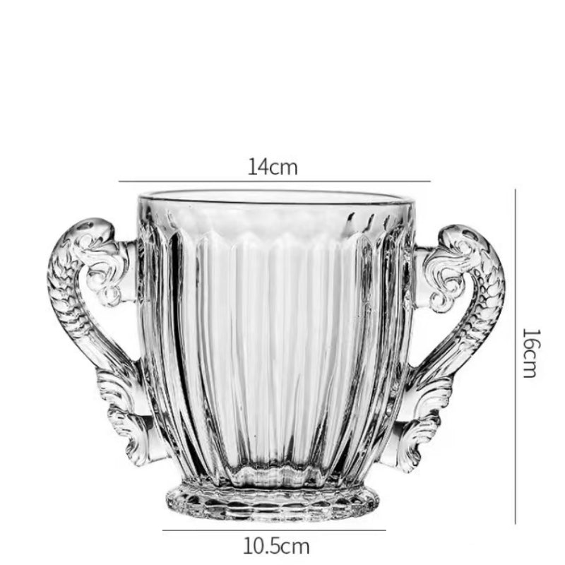 Glass Striped Ice Bucket for Bar