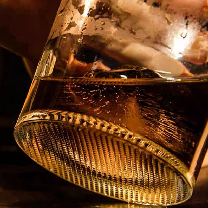 400ML 13.5oz Mesh Thickened Crystal Pattern Ice Hockey Classic Rock Round Ice Cube Spirit Glass Coffee Shop Home