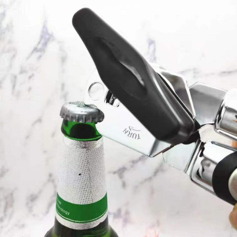 High Quality Opener Multifunctional Stainless Steel  Opener Manual Can Opener with Black Handle