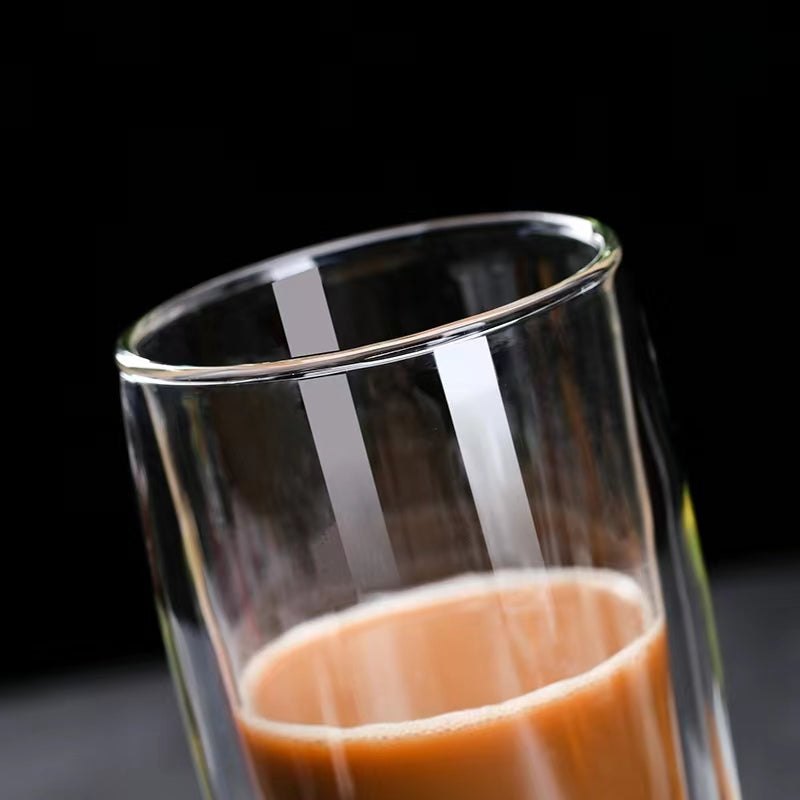 650ML Double Walled Glass Coffee Mugs,Insulated Glass for Latte Cappuccino Americano Tea milk Beverage