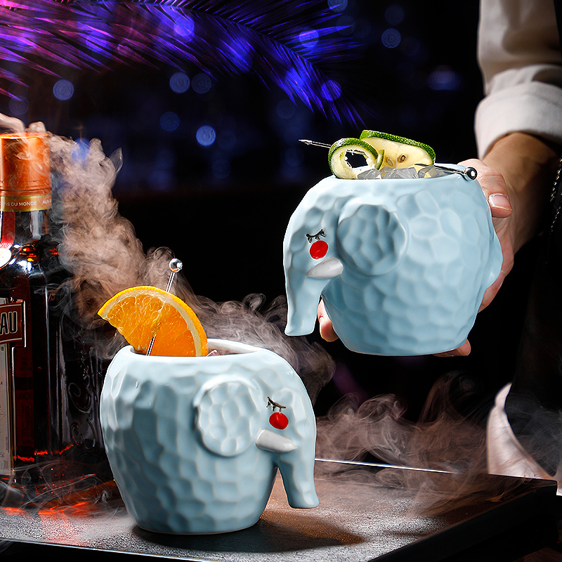 Creative Personality TIKI Cup Small Elephant Ceramic Cup Cocktail Cup Hawaii TIKI Cup Bar Special Wine Glass