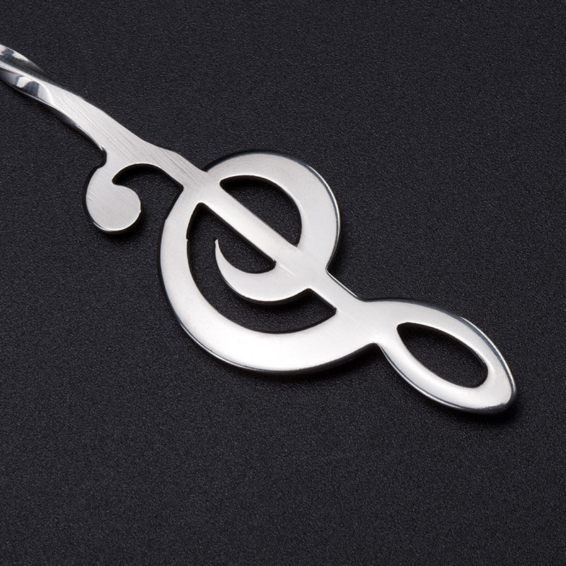 Note Shaped Bar spoon,40.0cm Long Spiral Handle Cocktail Mixing Spoon