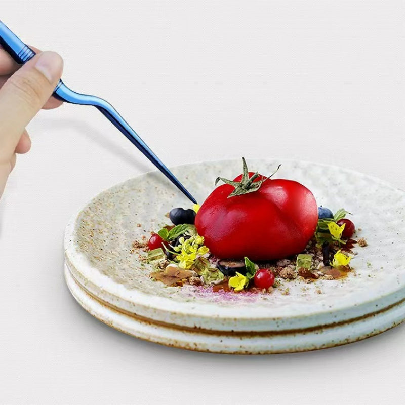 High Quality Details Tweezers Elbow Straight Head Food Tweezers Chef Tweezers