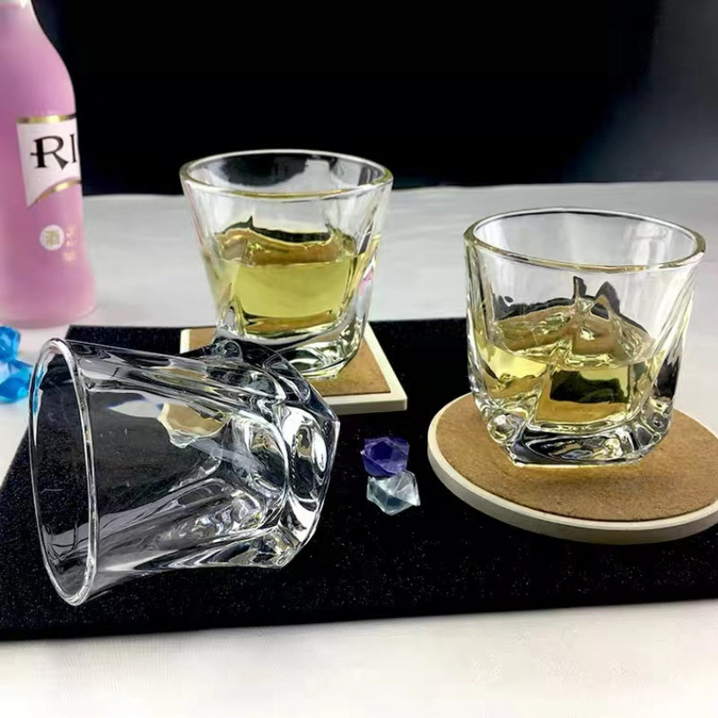 230ML Customized Luxury Lead Free Crystal Heavy Base Square Whiskey Glass