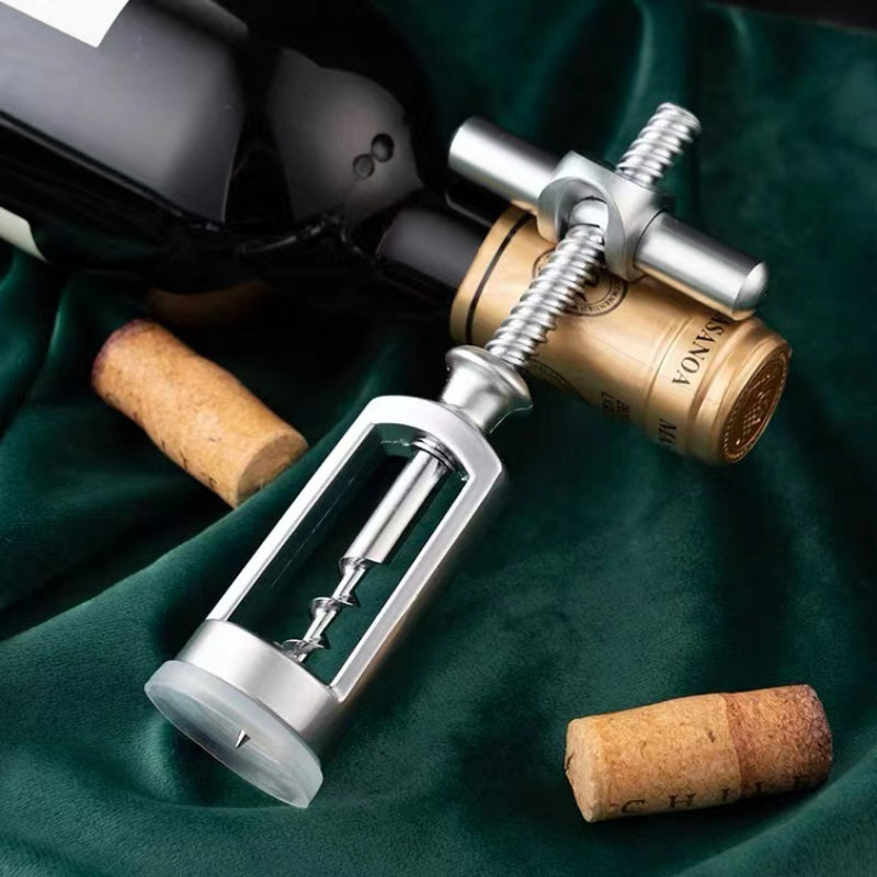 Wholesale Classic Style Opener Manual Spiral Metal Opener Red Wine Bottle Opener