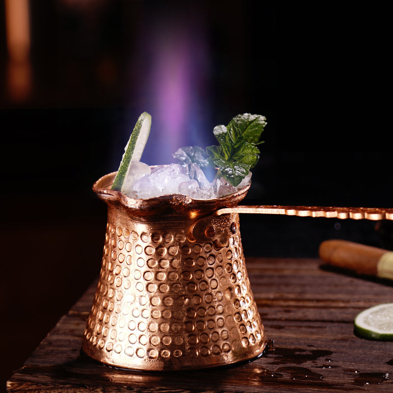 Hand Made Turkish Coffee Pot, Copper Turkish and Arabic Cocktail Glasses
