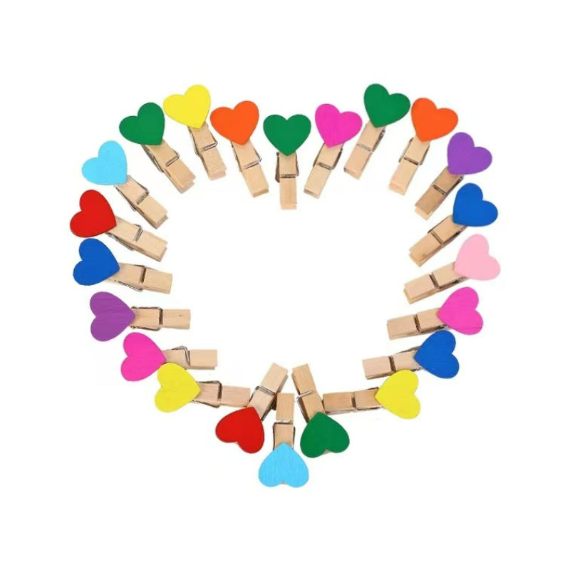 Color Love-Cocktail Garnish, Decorative Clip, Photo Clip, Wooden Clip