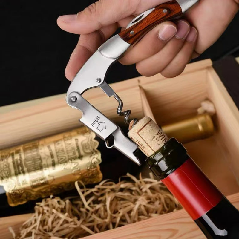 Custom Stainless Steel Wine Opener Wine Bottle Opener Boomerang Folding Waiters Opener