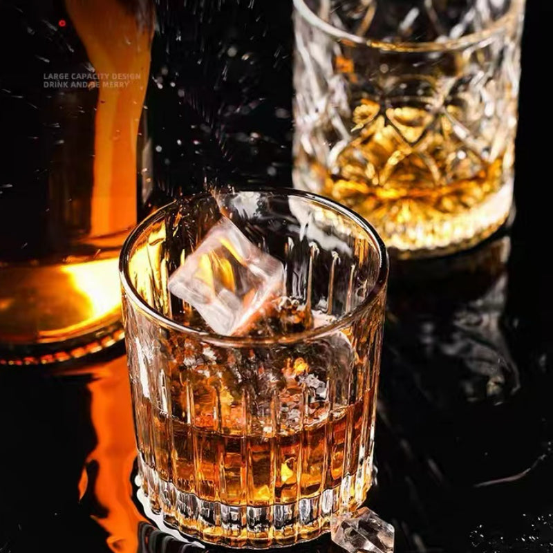 Crystal Striped Whisky Glass Tumbler Cup Personalized Bar Vodka Shot Glasses