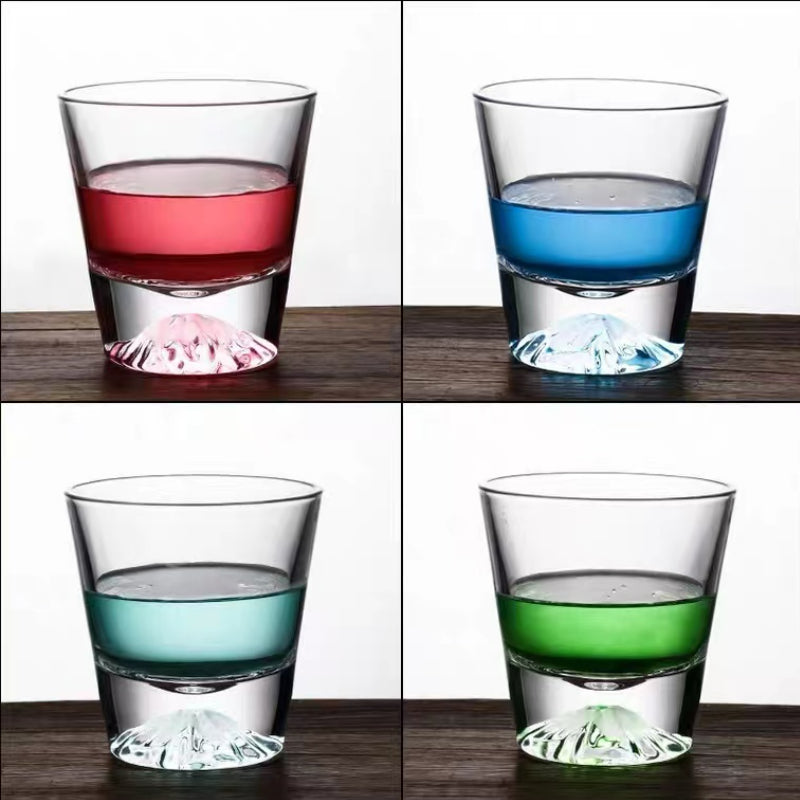 Snow Mountain Handmade Creative Fujiyama Crystal Whiskey Drinking Glass Tumbler Cup